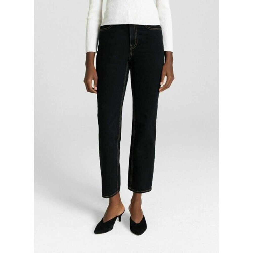 A.L.C. Jeans Malone Black Overdye Denim Ankle Crop Pants High Rise Sz 4 NWT